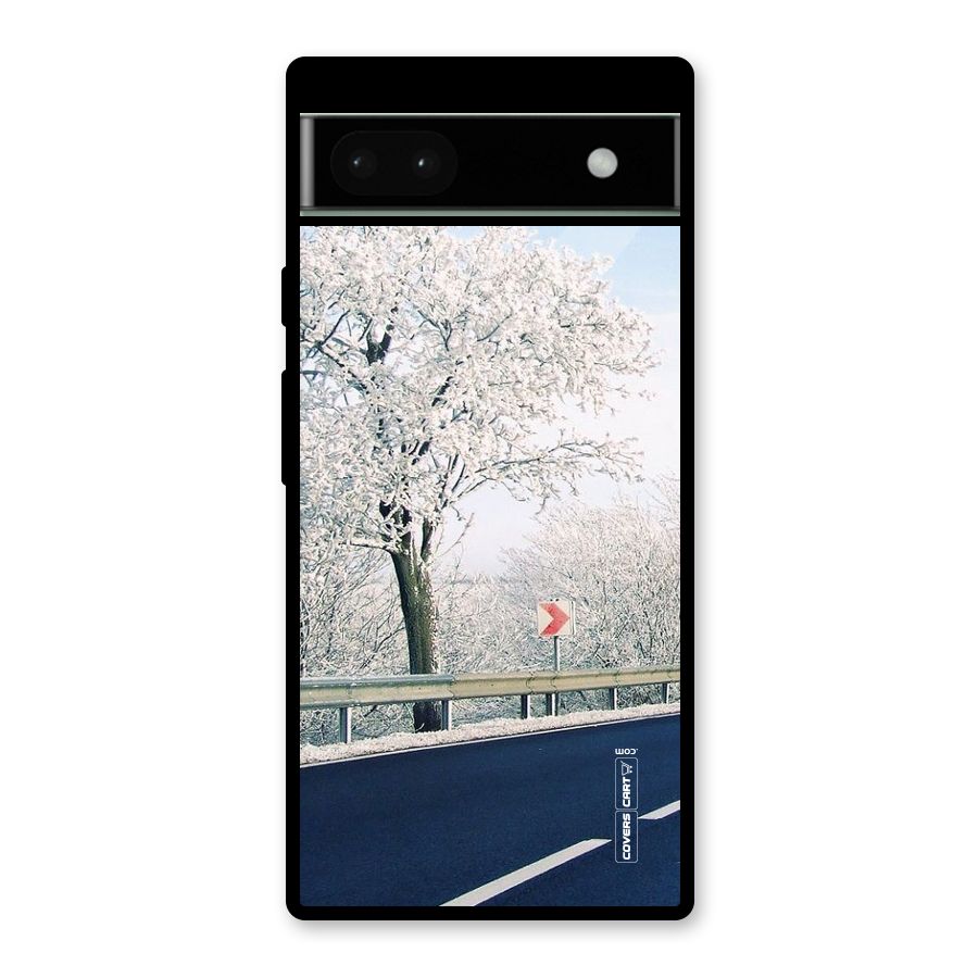 White Snow Tree Glass Back Case for Google Pixel 6a