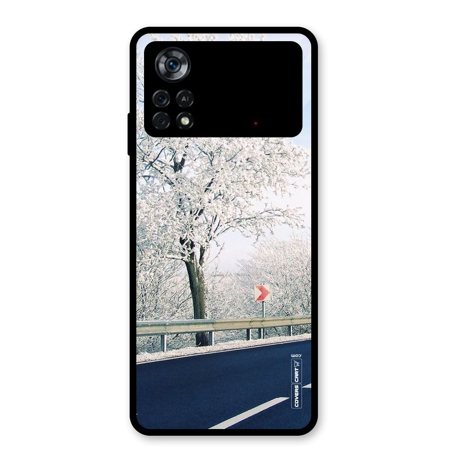 White Snow Tree Glass Back Case for Poco X4 Pro 5G