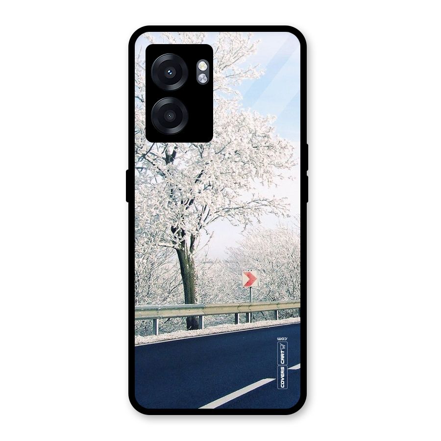 White Snow Tree Glass Back Case for Realme Narzo 50 5G