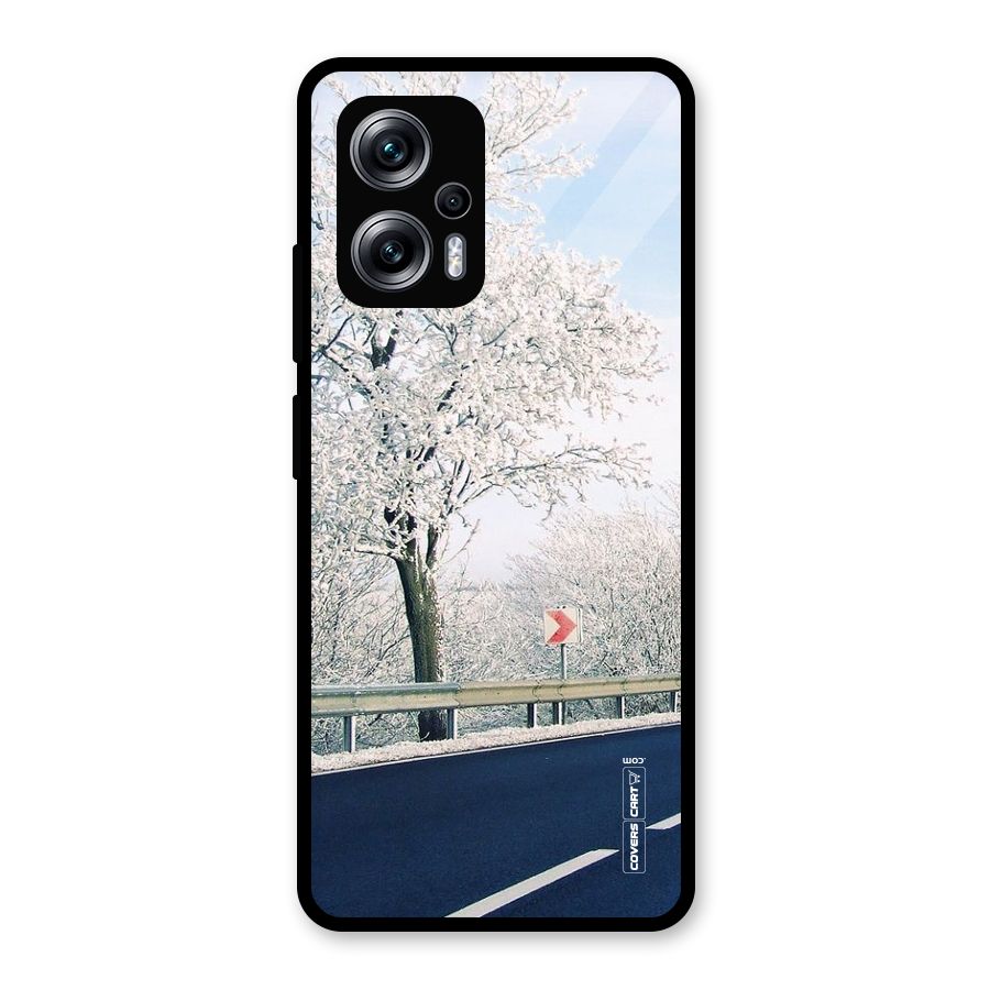 White Snow Tree Glass Back Case for Redmi K50i