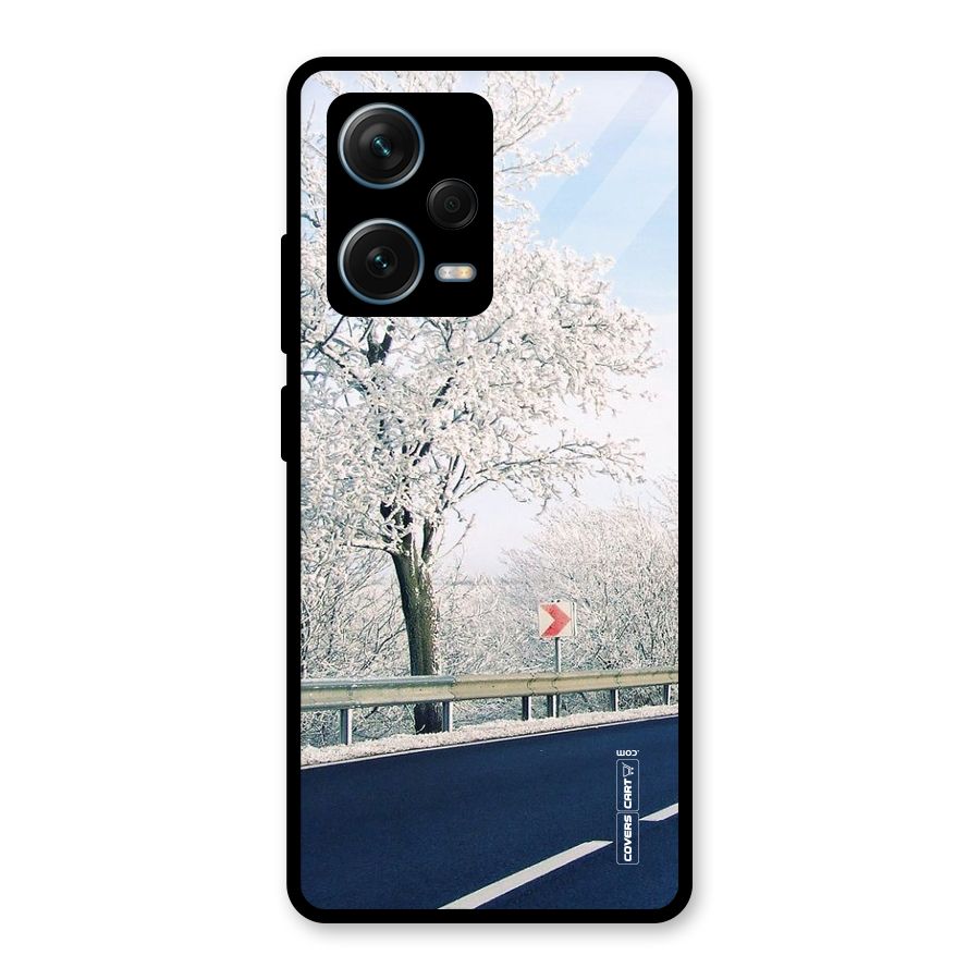 White Snow Tree Glass Back Case for Redmi Note 12 Pro Plus 5G