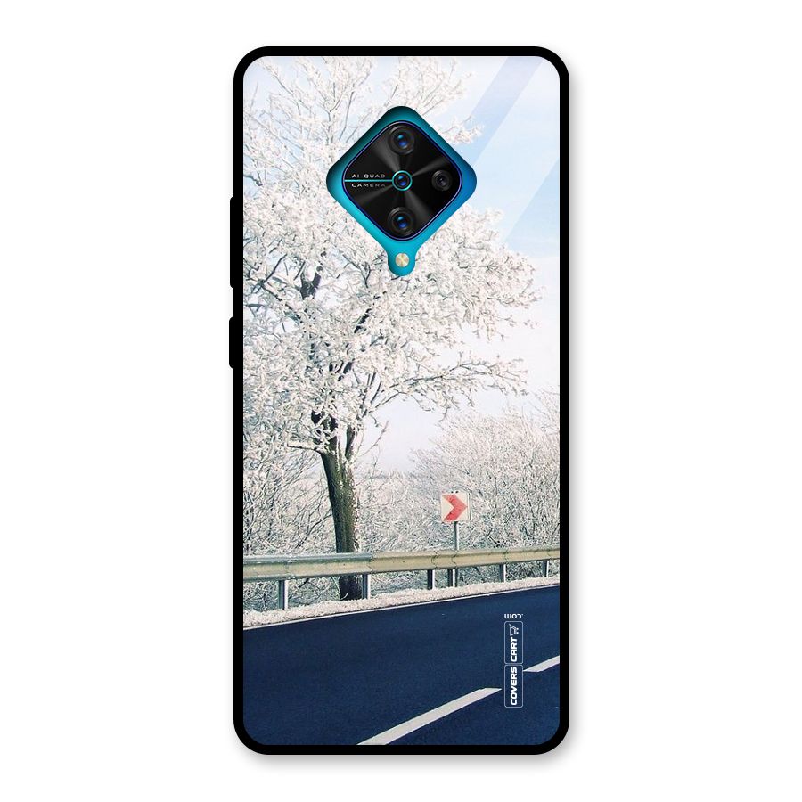 White Snow Tree Glass Back Case for Vivo S1 Pro