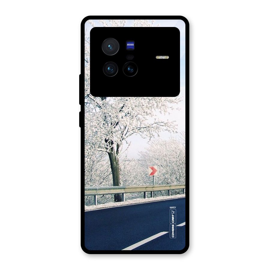 White Snow Tree Glass Back Case for Vivo X80