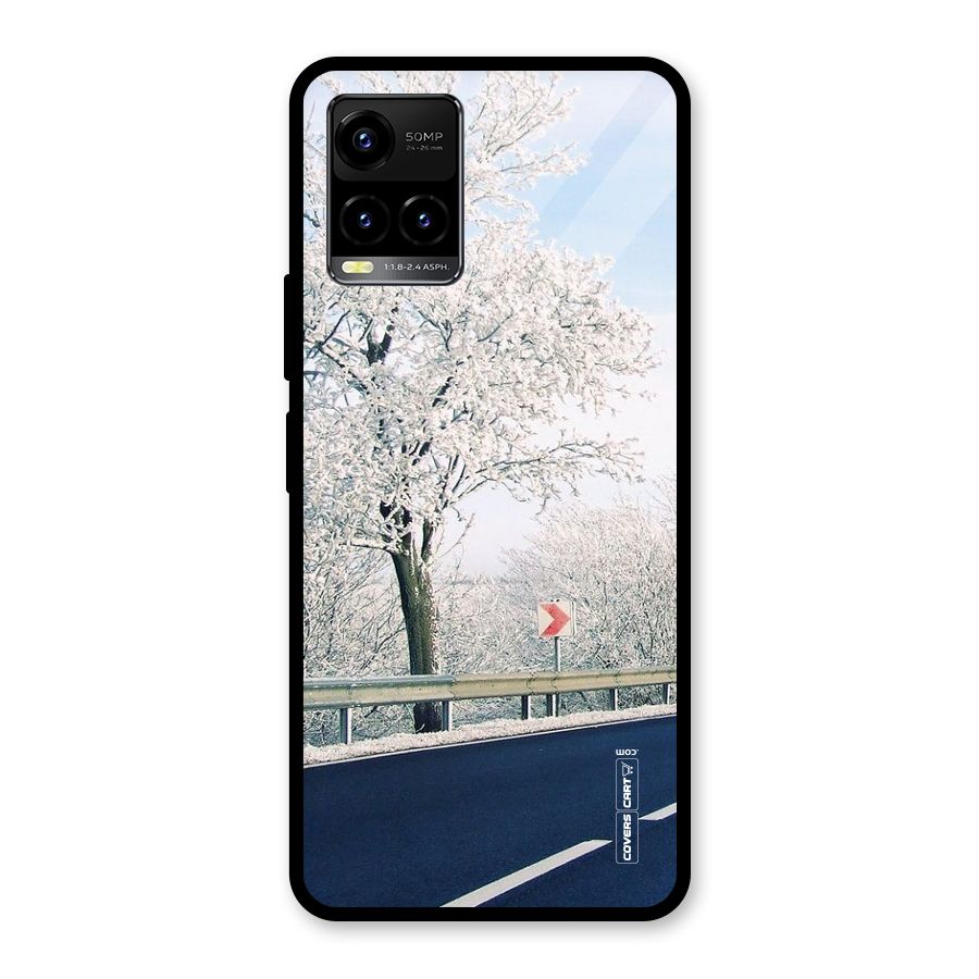White Snow Tree Glass Back Case for Vivo Y21A