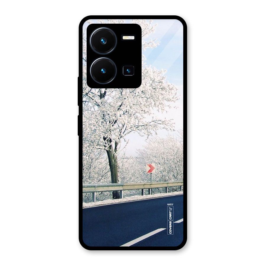 White Snow Tree Glass Back Case for Vivo Y35