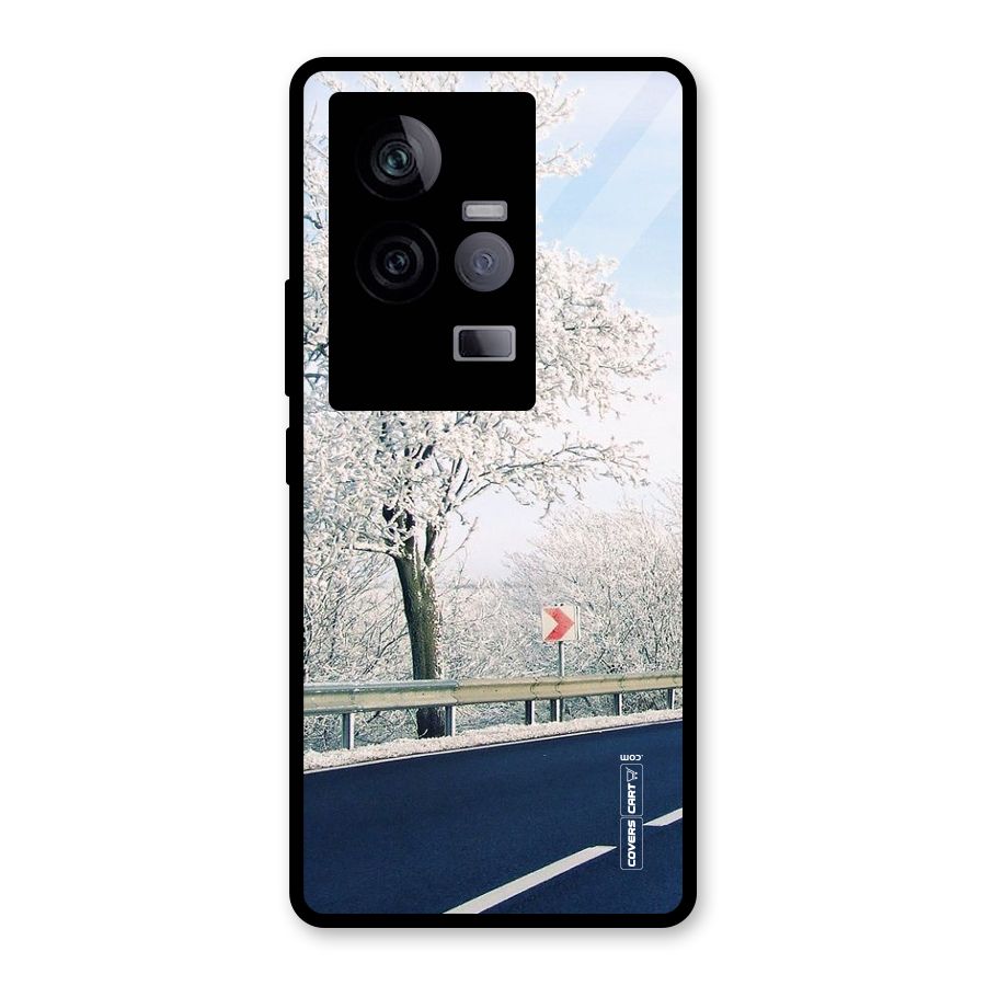 White Snow Tree Glass Back Case for Vivo iQOO 11 5G