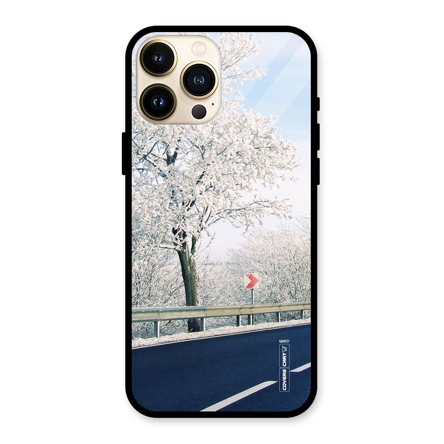 White Snow Tree Glass Back Case for iPhone 13 Pro Max