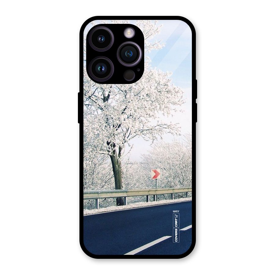 White Snow Tree Glass Back Case for iPhone 14 Pro Max