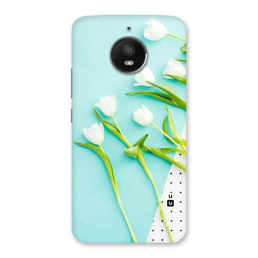 White Tulips Back Case for Moto E4 Plus