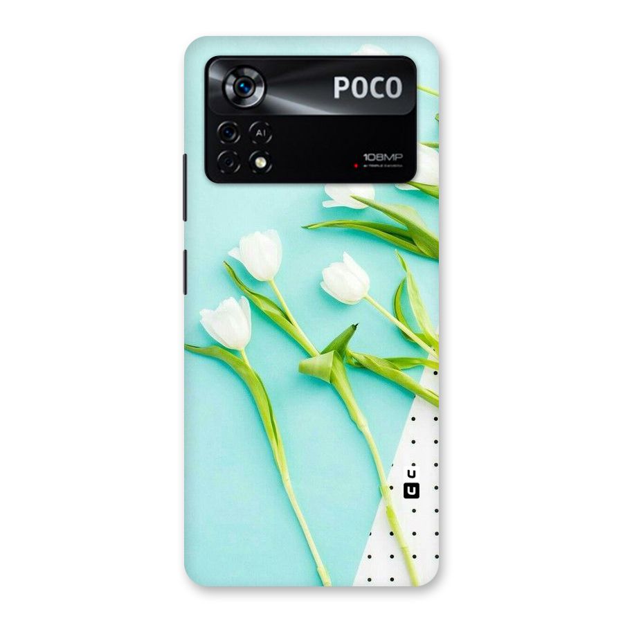 White Tulips Back Case for Poco X4 Pro 5G