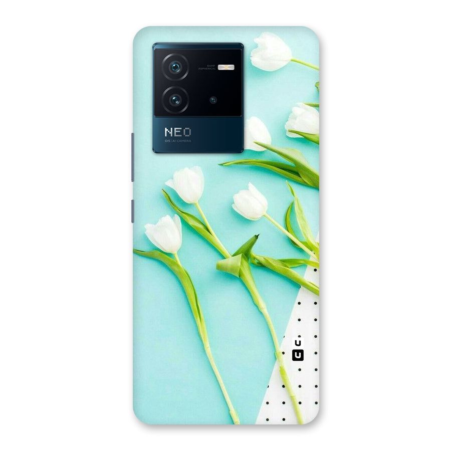 White Tulips Back Case for Vivo iQOO Neo 6 5G