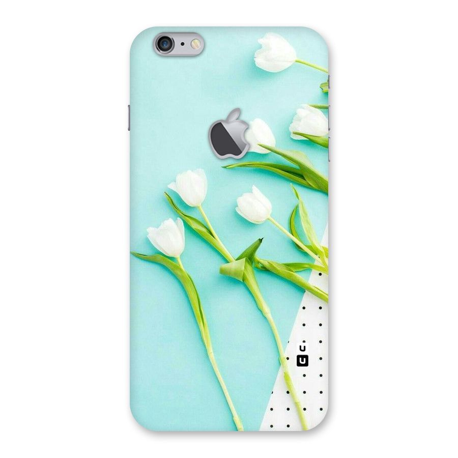 White Tulips Back Case for iPhone 6 Plus 6S Plus Logo Cut