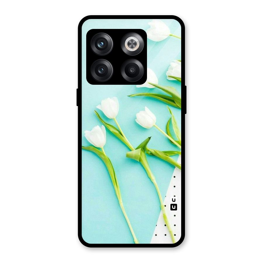 White Tulips Glass Back Case for OnePlus 10T