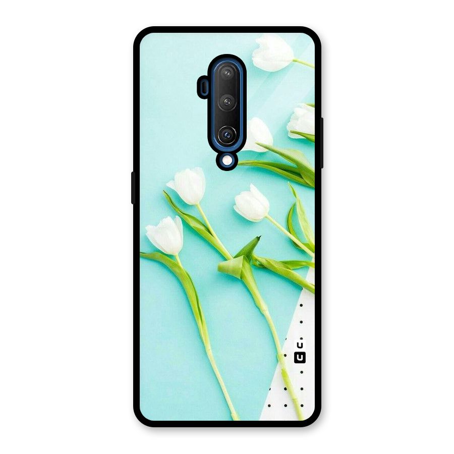 White Tulips Glass Back Case for OnePlus 7T Pro