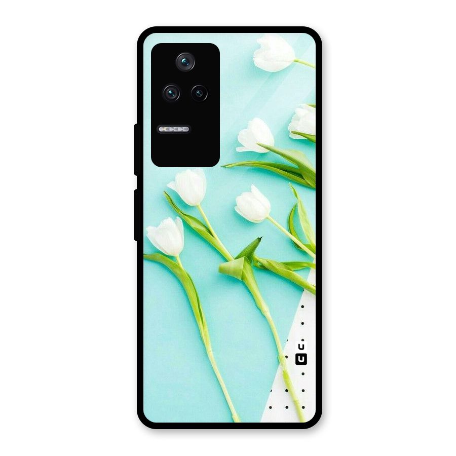 White Tulips Glass Back Case for Poco F4 5G