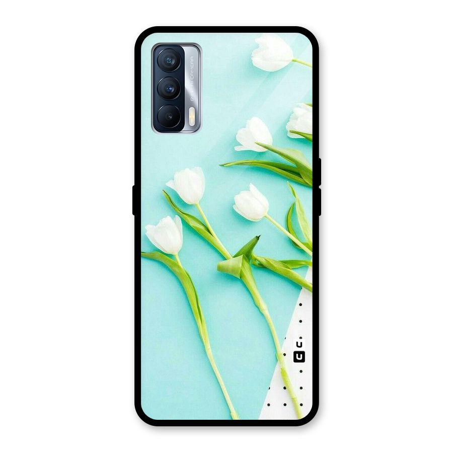 White Tulips Glass Back Case for Realme X7