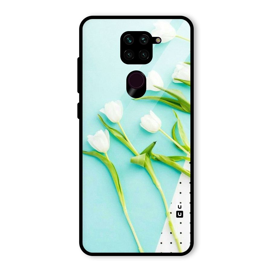 White Tulips Glass Back Case for Redmi Note 9