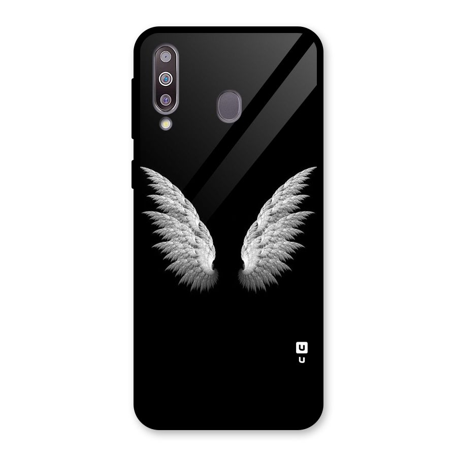 White Wings Glass Back Case for Galaxy M30