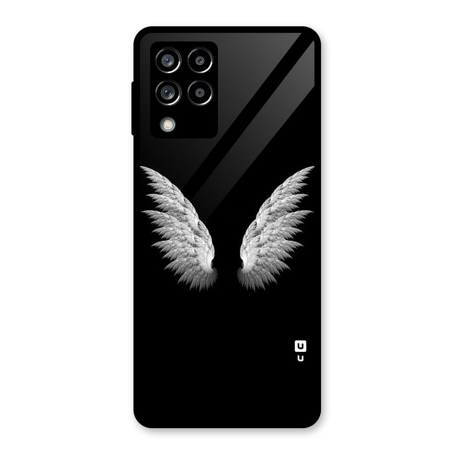 White Wings Glass Back Case for Galaxy M53 5G
