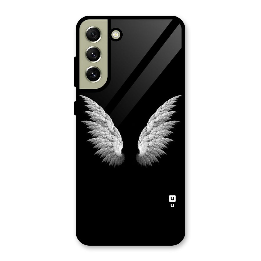 White Wings Glass Back Case for Galaxy S21 FE 5G
