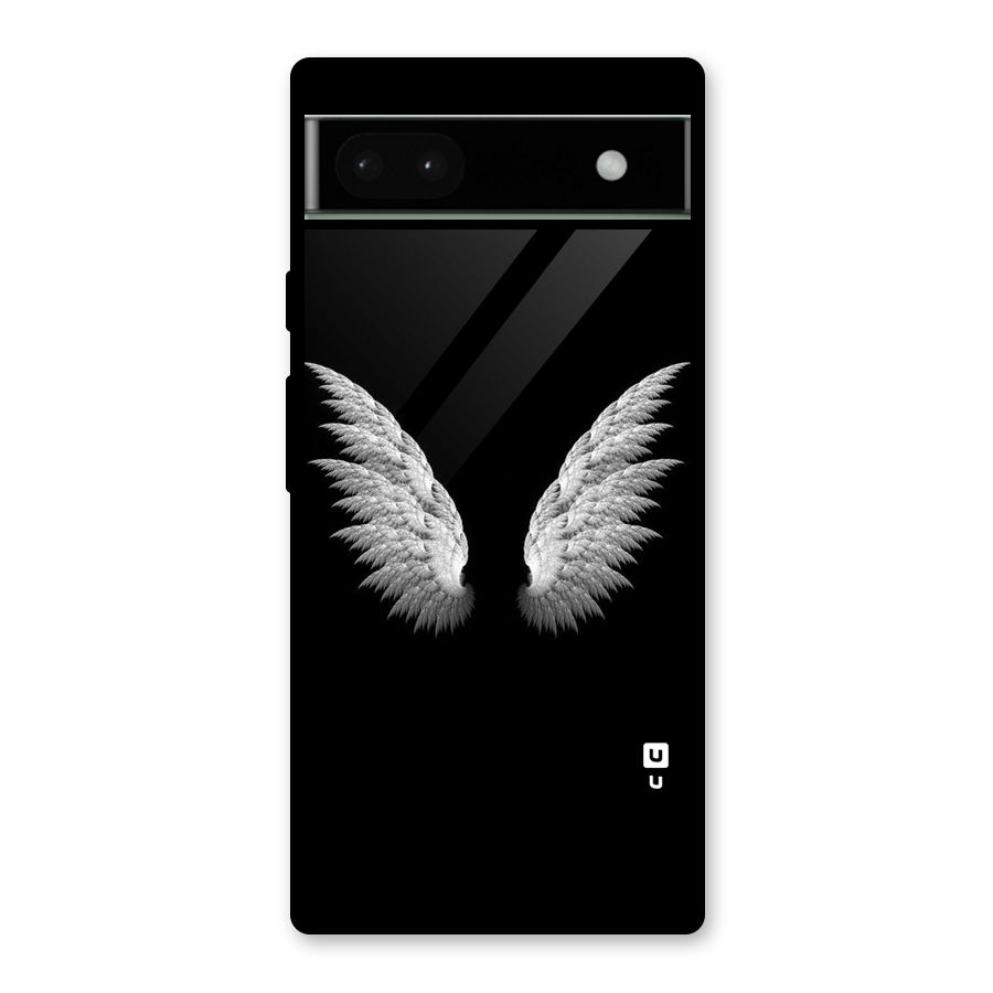 White Wings Glass Back Case for Google Pixel 6a