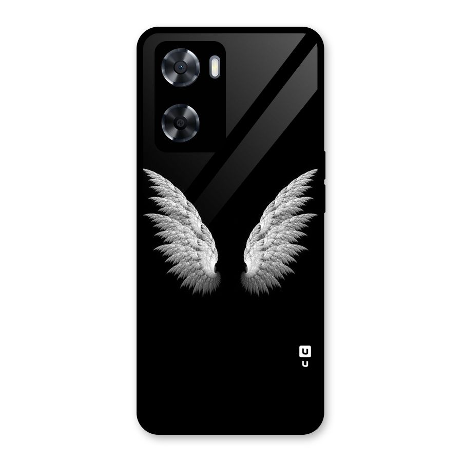 White Wings Glass Back Case for Oppo A57 2022