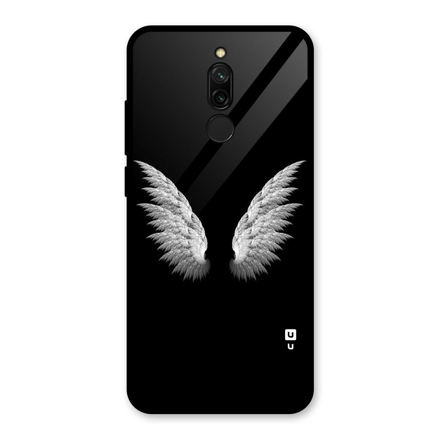 White Wings Glass Back Case for Redmi 8
