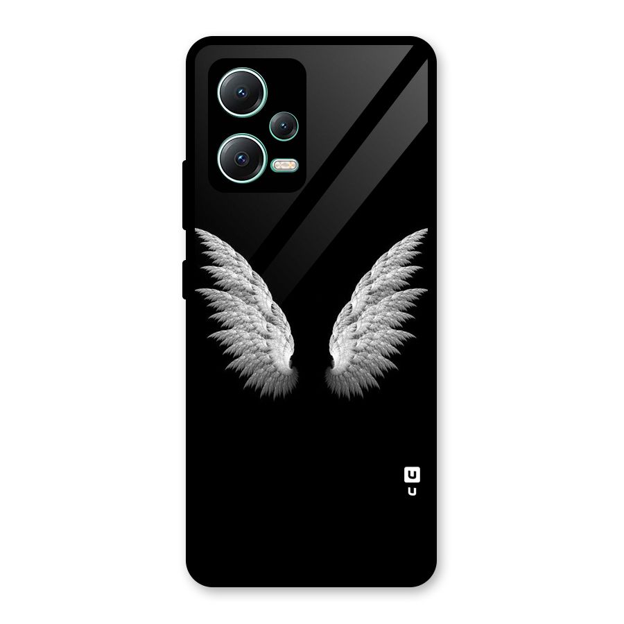 White Wings Glass Back Case for Redmi Note 12 5G