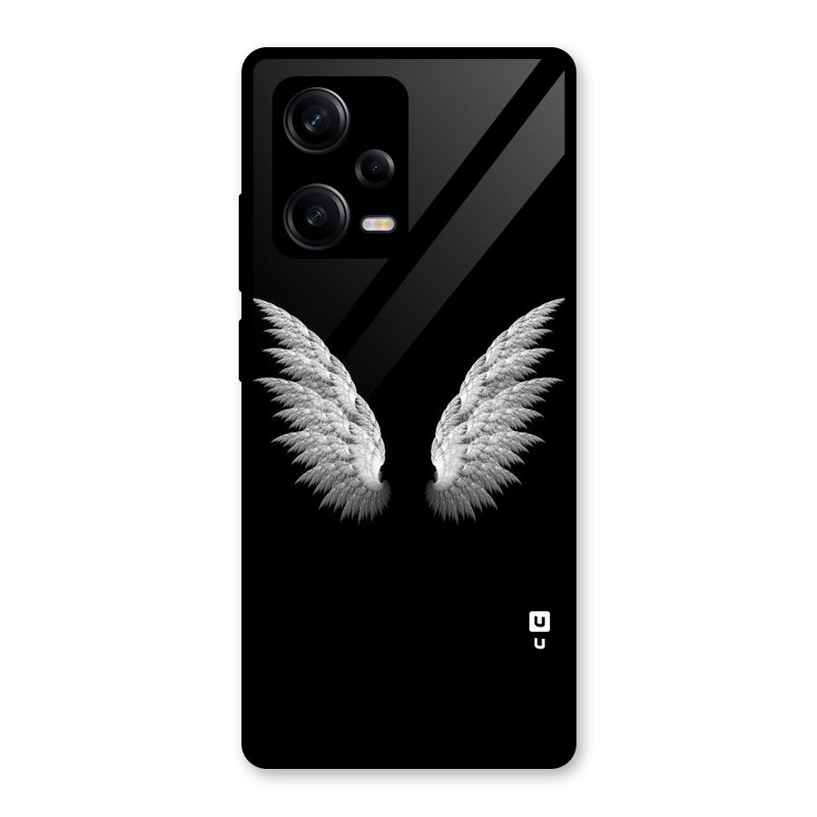 White Wings Glass Back Case for Redmi Note 12 Pro