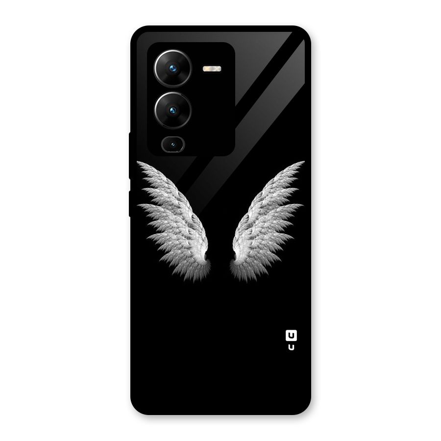 White Wings Glass Back Case for Vivo V25 Pro