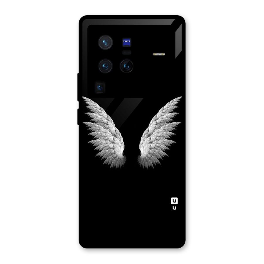 White Wings Glass Back Case for Vivo X80 Pro