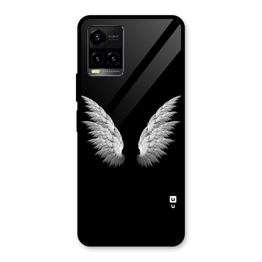 White Wings Glass Back Case for Vivo Y21A