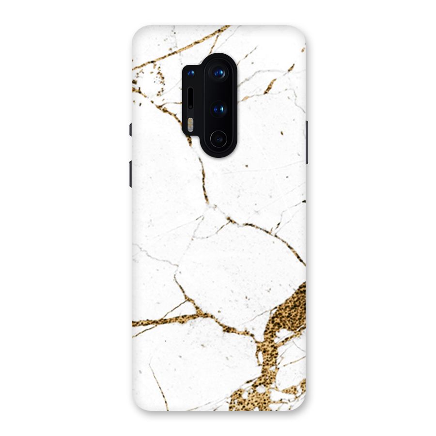 White and Gold Design Back Case for OnePlus 8 Pro