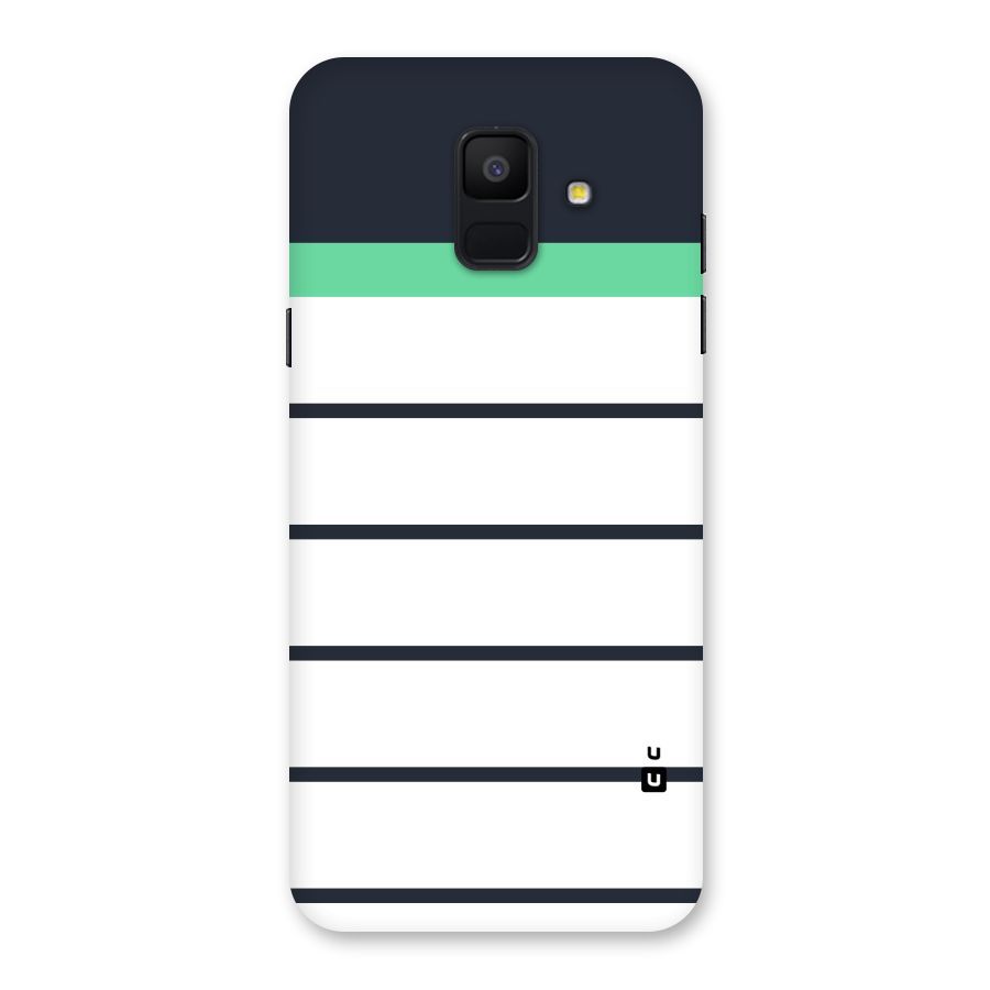 White and Simple Stripes Back Case for Galaxy A6 (2018)