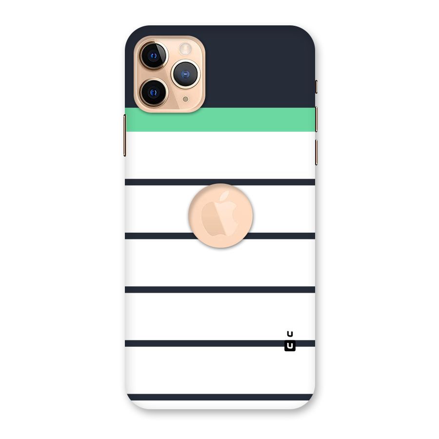 White and Simple Stripes Back Case for iPhone 11 Pro Max Logo Cut