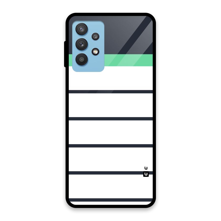 White and Simple Stripes Glass Back Case for Galaxy M32 5G