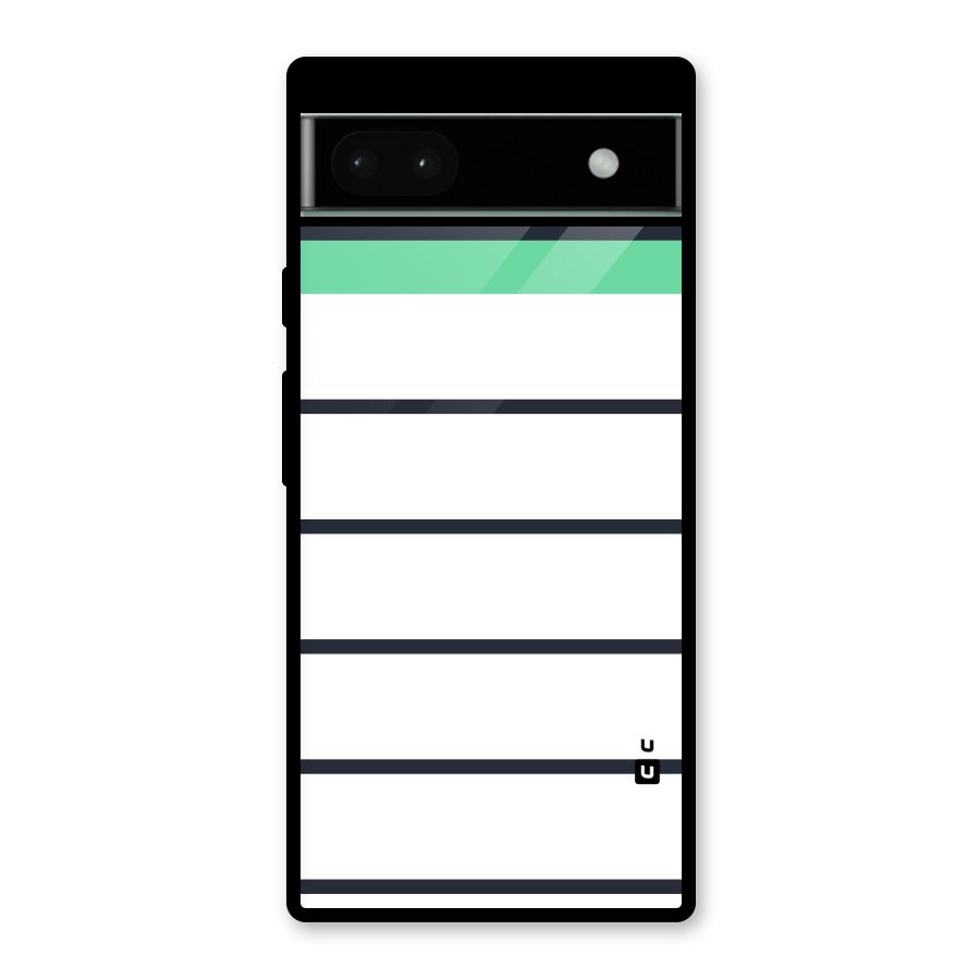 White and Simple Stripes Glass Back Case for Google Pixel 6a