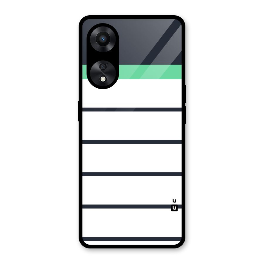 White and Simple Stripes Glass Back Case for Oppo A78