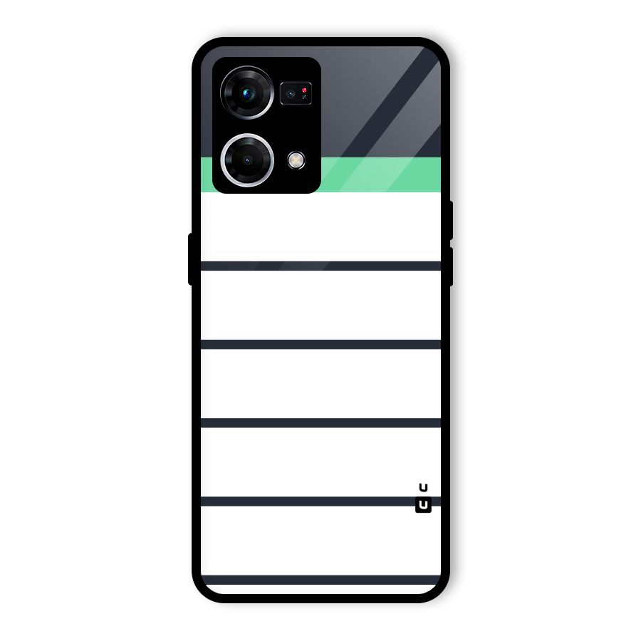 White and Simple Stripes Glass Back Case for Oppo F21 Pro 5G