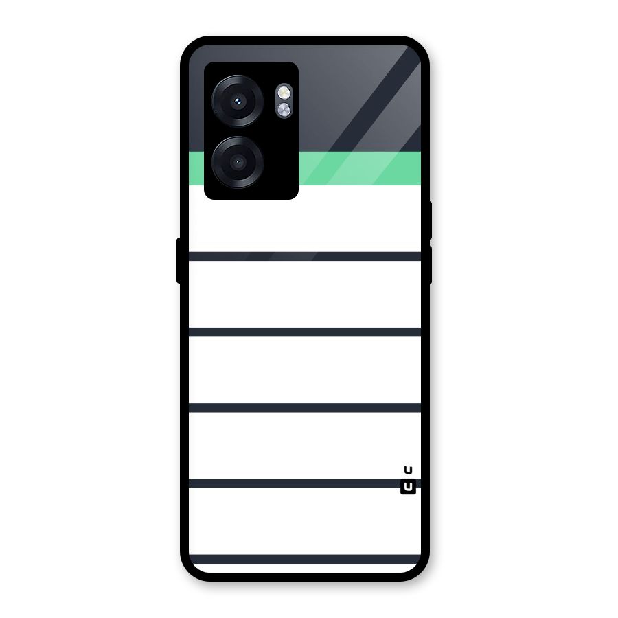 White and Simple Stripes Glass Back Case for Oppo K10 (5G)