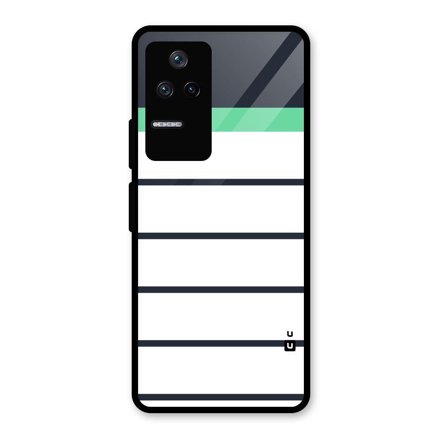 White and Simple Stripes Glass Back Case for Poco F4 5G