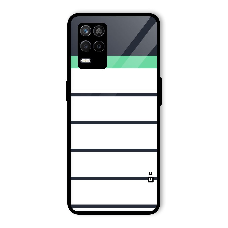 White and Simple Stripes Glass Back Case for Realme 8 5G