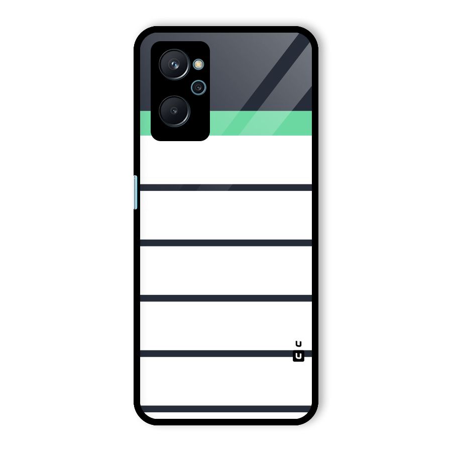 White and Simple Stripes Glass Back Case for Realme 9i