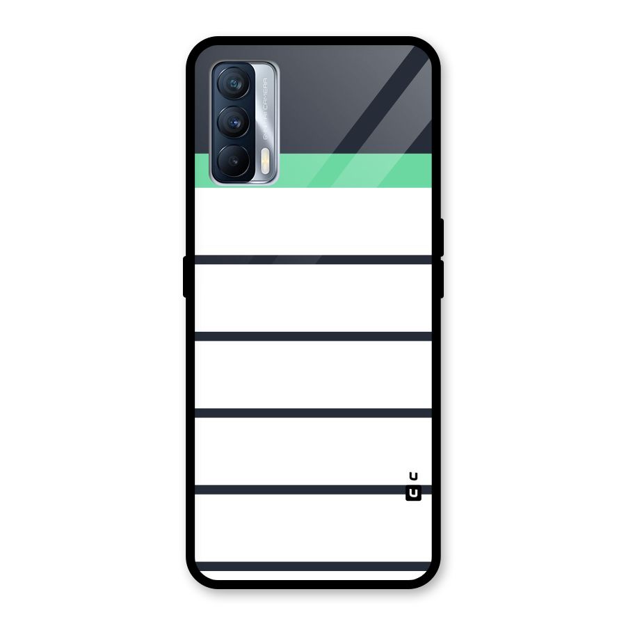 White and Simple Stripes Glass Back Case for Realme X7