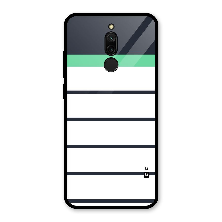White and Simple Stripes Glass Back Case for Redmi 8