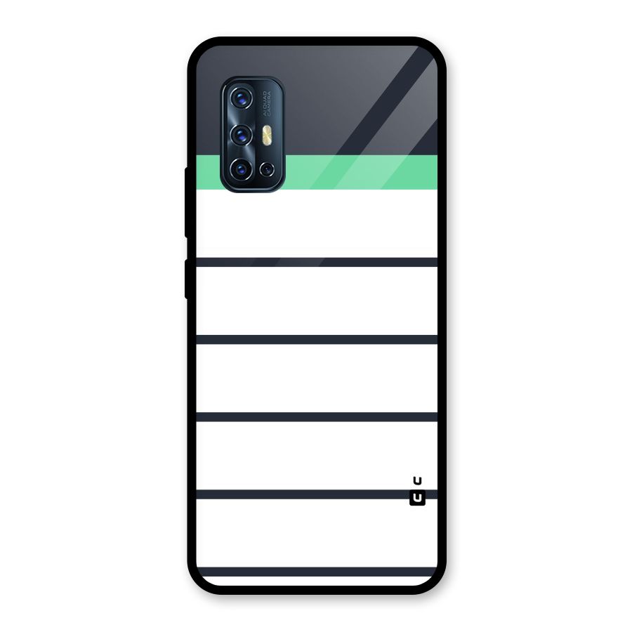 White and Simple Stripes Glass Back Case for Vivo V17