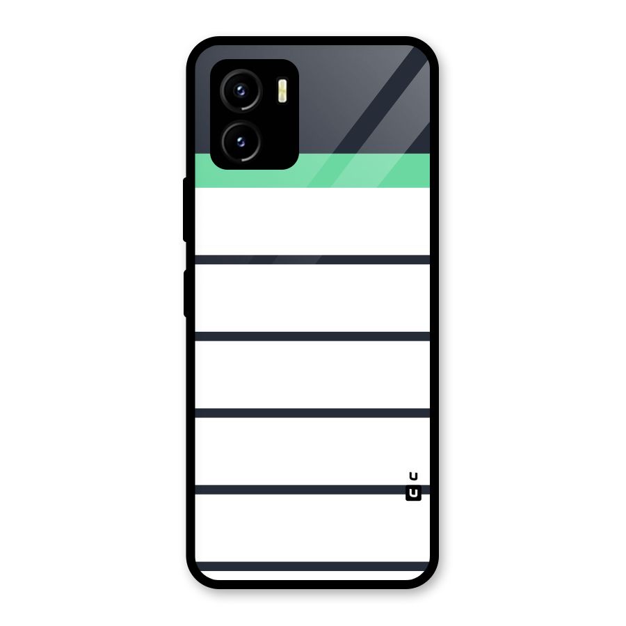 White and Simple Stripes Glass Back Case for Vivo Y15s
