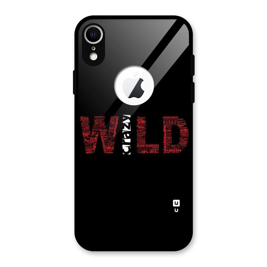 Wild Crazy Glass Back Case for iPhone XR Logo Cut