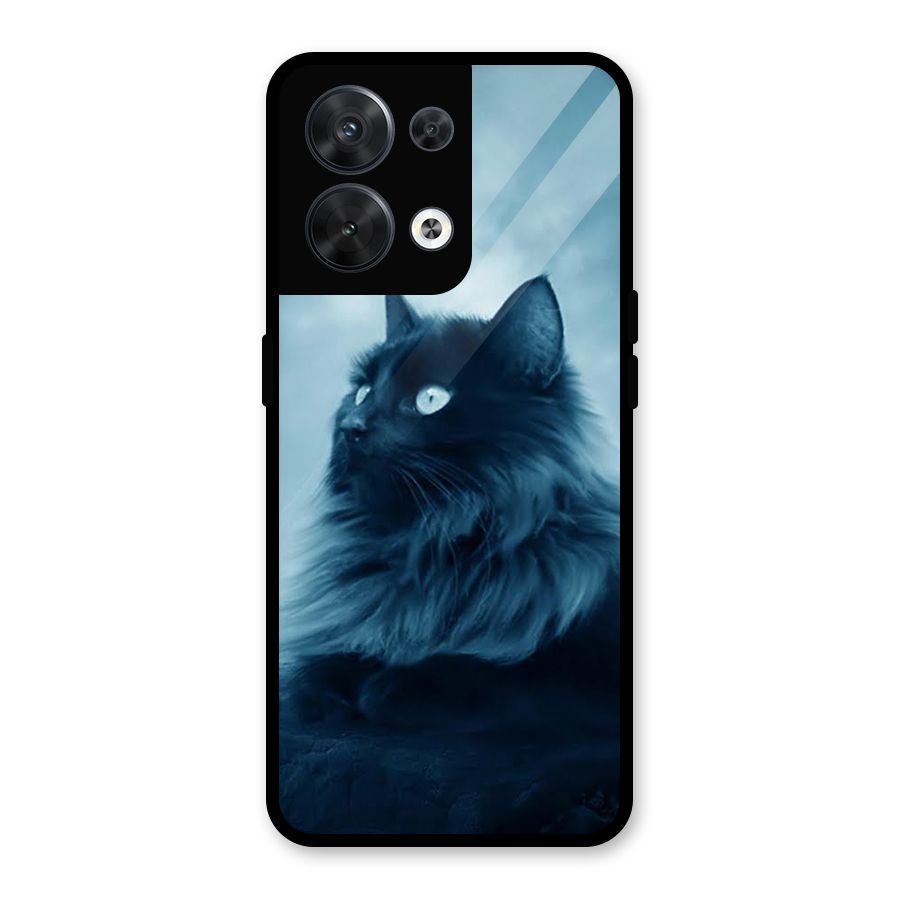 Wild Forest Cat Glass Back Case for Oppo Reno8 5G