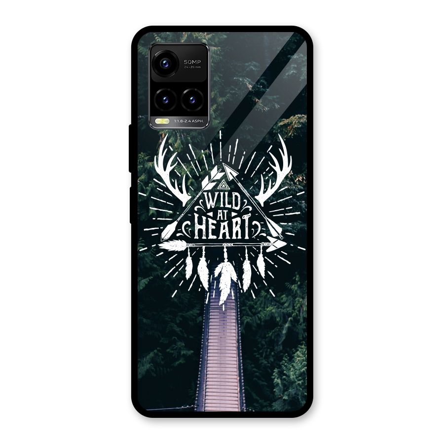 Wild Heart Glass Back Case for Vivo Y21T
